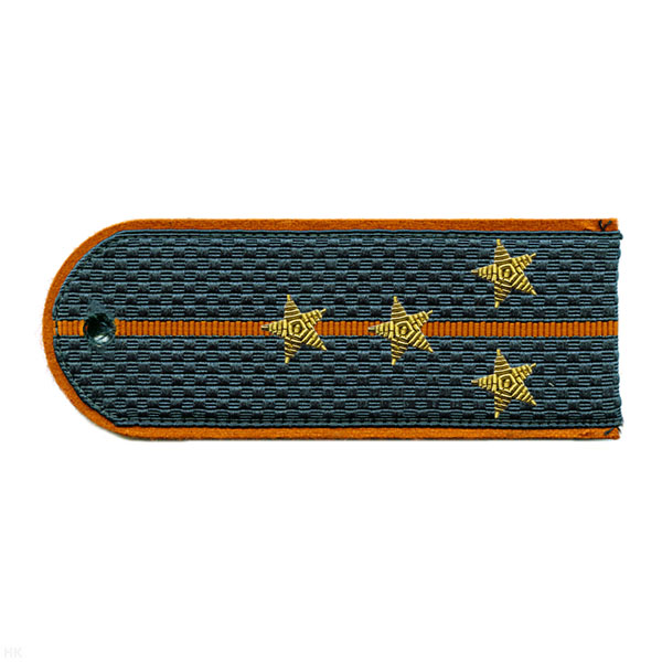 Погоны МЧС серо-синие с оранж. кантом с 1 оранж. просв. на китель, вышит. канителью (капитан)