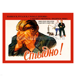 Магнит виниловый (гибкий) Стыдно! Напился, ругался, сломал деревцо