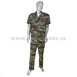 Костюм лет. Р-1 (кор.рук.) на пуговицах "камыш" зеленый (рубаш.ткань)