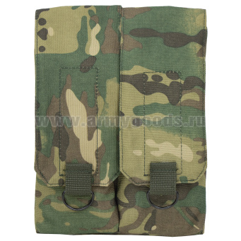 Подсумок закрытого типа горизонтальный для 2 маг АК ("мультикам") (с системой крепления "MOLLE") 