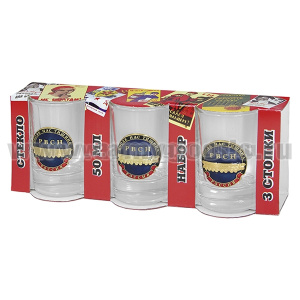 Стопки стеклянные (3x50 мл) с накладками РВСН (После нас тишина)