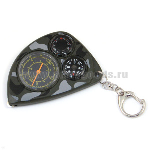 Компас пласт. жидк. с курвиметром, термометром и карабином
