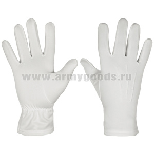 Перчатки синтетические парадные белые
