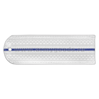 Погоны белые 1 васильк. пр. без канта Юстиция н/о на рубашку (пластик)