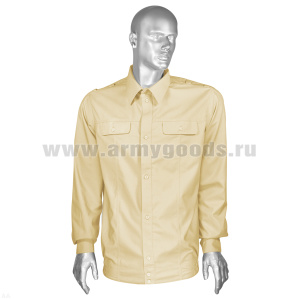 Рубашка форм. офиц. мужская нов/обр Юдашкин (дл.рук.) кремовая р-ры с 47