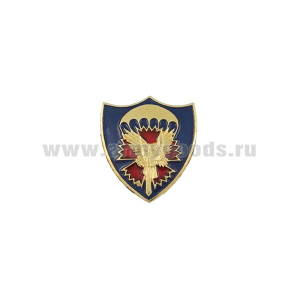 Значок мет. Сова ГРУ на гвоздике с парашютом (щит) мал., на пимсе