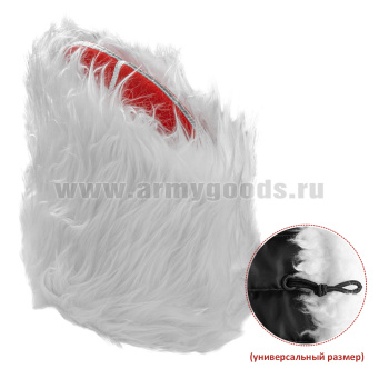 Папаха казачья иск. мех белая (верх - алое сукно) универсальный размер