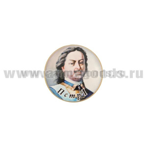 Значок мет. Петр I (круглый, смола, на пимсе)