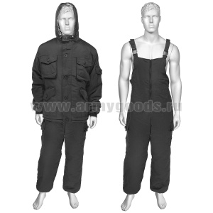 Костюм зим. Горка черн (фольгированный подклад у куртки)  ткань "rip-stop"