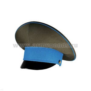 Фуражка с высокой тульей ВДВ, ВКС нов/обр (повсед.) оливковая с голубым околышем и голубым кантом