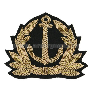 Кокарда канит. лат. Морской флот (якорь, 8 листиков, без звезды)