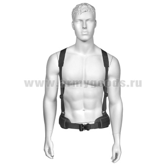 Пояс тактический малый с лямками и мет. пряжкой-"коброй" черный