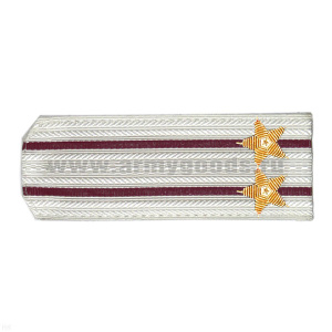 Погоны ВВ белые с 2 крап.и просв., вышит. канителью (подполковник)