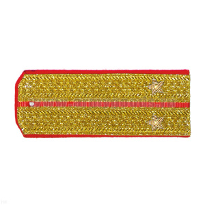 Погоны парадные золотые (металлиз.) с 1 красн. просв., вышит. канителью (лейтенант)
