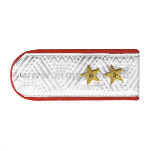 Погоны Полиции (ОВД) генерал-лейтенант белые с красным кантом