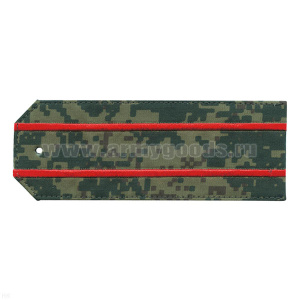 Погоны из рубаш. ткани "русская цифра" с 2 вышит. красн. просв. на рубашку