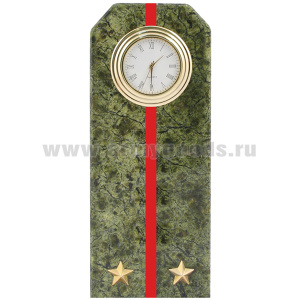 Часы сувенирные настольные (камень змеевик зеленый) Погон Лейтенант ВС