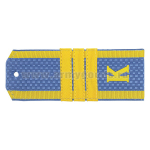 Погоны голуб. курсант. "К" (ФСБ нов/обр / ПС ФСБ руб.) с нашитым желт.шелк. галуном (сержант) и пластизол. "К" (на пластике)