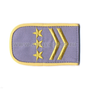 Погоны РЖД вышит. шелк. голубые (2 лычки 3 звезды)
