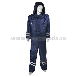 Костюм ветро-влагозащитный синий со светополосой (возможны следы от споротых нашивок) р-ры с 44 по 60