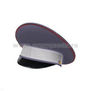 Фуражка с высокой тульей ДПС синяя с красным кантом со светоотражающей полосой