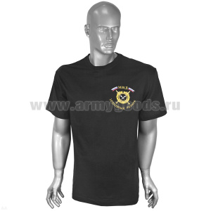 Футболка с вышивкой на груди и на спине МВД Уголовный Розыск, черн