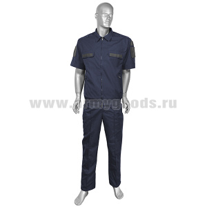 Костюм лет. МО офисный синий короткий рукав (ткань Rip-Stop) р-ры с 62