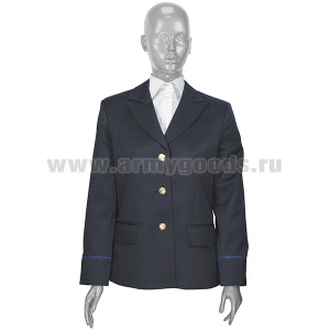 Китель женский п/ш темно-синий Юстиция (ткань ШК75-021)