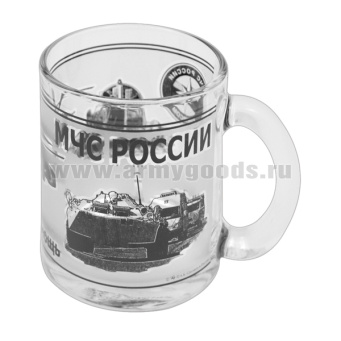 Кружка стекло (0,3 л) МЧС России (Предотвращение, спасение, помощь)