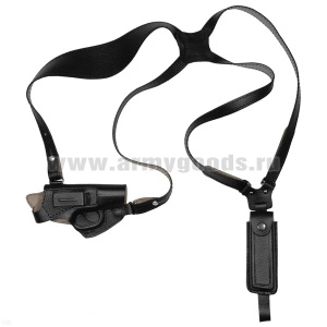 Кобура оперативная под ПМ горизонтальная с запасной обоймой и пружиной для скрытого ношения ОК-2/2Н (черная)