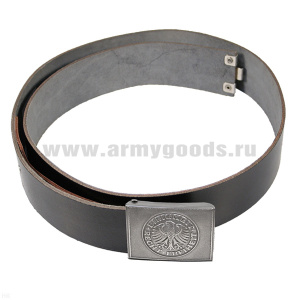 Ремень кожаный широкий (50 мм) Бундесвер (пряжка с орлом) черный