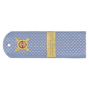 Погоны «машинная вышивка» Полиция без канта бл.-голуб с вышит. эмблемой (ст. сержант) пластик