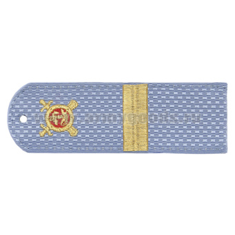 Погоны «машинная вышивка» Полиция без канта бл.-голуб с вышит. эмблемой (ст. сержант) пластик