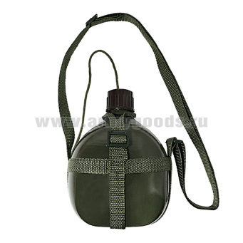 Фляга армии Китая 1 л (алюминиевая крашеная) с ремнем