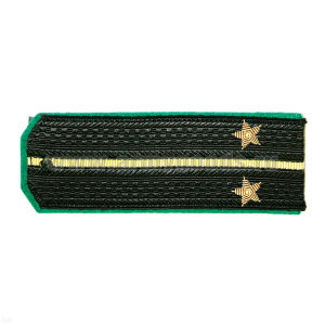 Погоны МЧПВ черн. с зел. кантом с 1 желтым просв., вышит. канителью (лейтенант)
