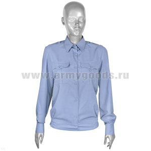 Рубашка форм. офиц. женская (дл.рук.) голубая ВВС р-ры с 43
