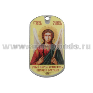 Жетон (смола) Ангел-хранитель (спаси и сохрани) в руках крест и меч