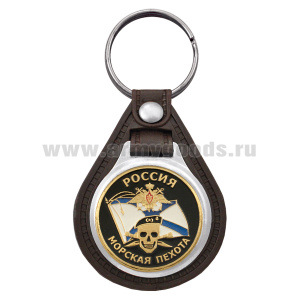 Брелок с эмблемой на виниловой подкладке МП (череп на Андреевском флаге) Россия