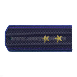 Погоны ФСБ нов/обр иссиня-черн. с 2 вас. кантами на китель, вышит. канителью (прапорщик)