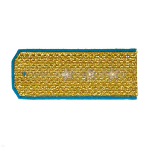 Погоны парадные золотые (металлиз.) с голуб. кантом, вышит. канителью (ст. прапорщик)