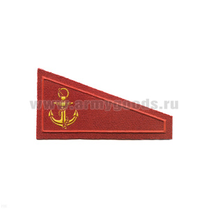 Уголок на берет пластизол. Флаг красный с якорем (мал.)