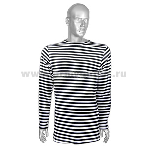 Тельняшка зим. х/б футер с начесом черная