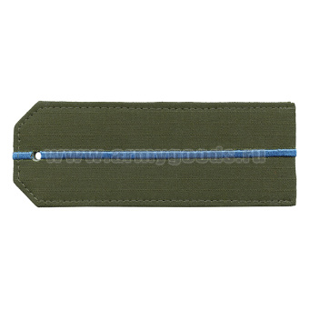 Погоны оливк. (ткань rip-stop) с 1 вышит. голуб. просв. (на костюм офисный) на пластике