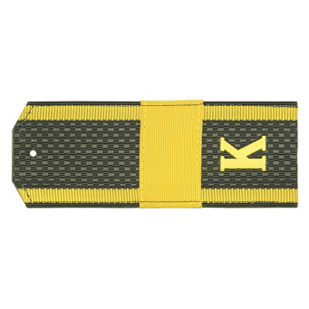 Погоны оливк. желтый кант (курсантские) с нашитым желт.шелковым галуном (старший сержант) и пластизол. "К" (на пластике)