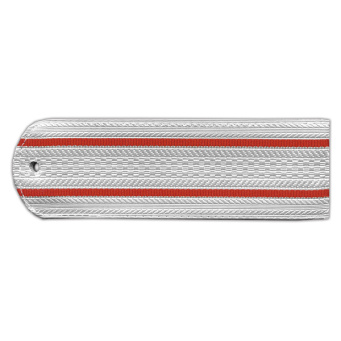 Погоны белые (2 красн. пр) без канта (Полиция на белую рубашку) нов/обр