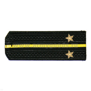 Погоны ВМФ черн. с 1 желтым просв., вышит. канителью (лейтенант)