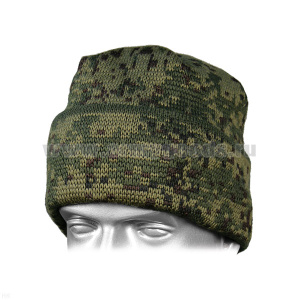 Шапка вязаная Армейская "русская цифра" комбинированная 2-слойная (внешний - п/ш, внутренний - х/б)