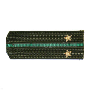 Погоны ПС ст/обр оливк. с 1 зел. просв., вышит. канителью (лейтенант)