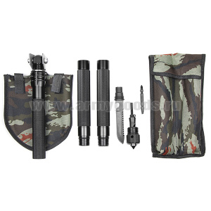 Лопата многофункциональная складная (в комплекте нож-пила, стеклобой, огниво, крестообразная и плоская отвертка) в чехле (возможны незначительные отличия в комплектации)