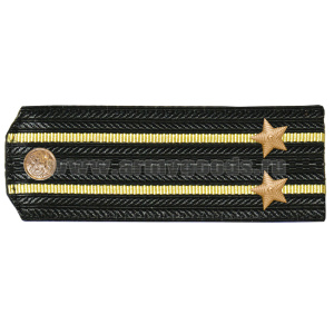 Погоны черн. 2 желтых просвета, укомпл. мет. фурнитурой (подполковник) пластик